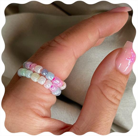 beaded cystal ring